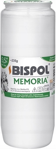 Wkłady do zniczy olejowe całoroczne 14,5 cm Bispol 3,5 dnia zgrzewka