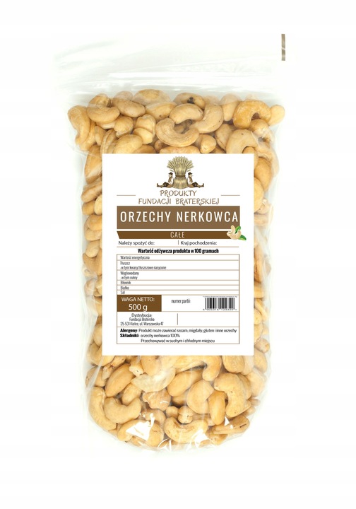 ORZECHY NERKOWCA CAŁE 500g FUNDACJA BRATERSKA Duże orzechy (WW240)