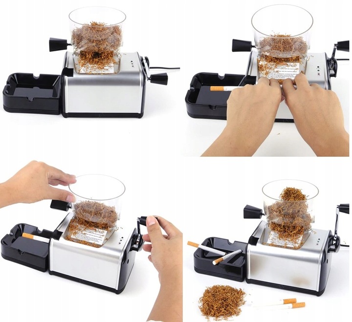 Elektryczna Nabijarka do Papierosów Tłokowa Maszynka Automatyczna Tytoniu