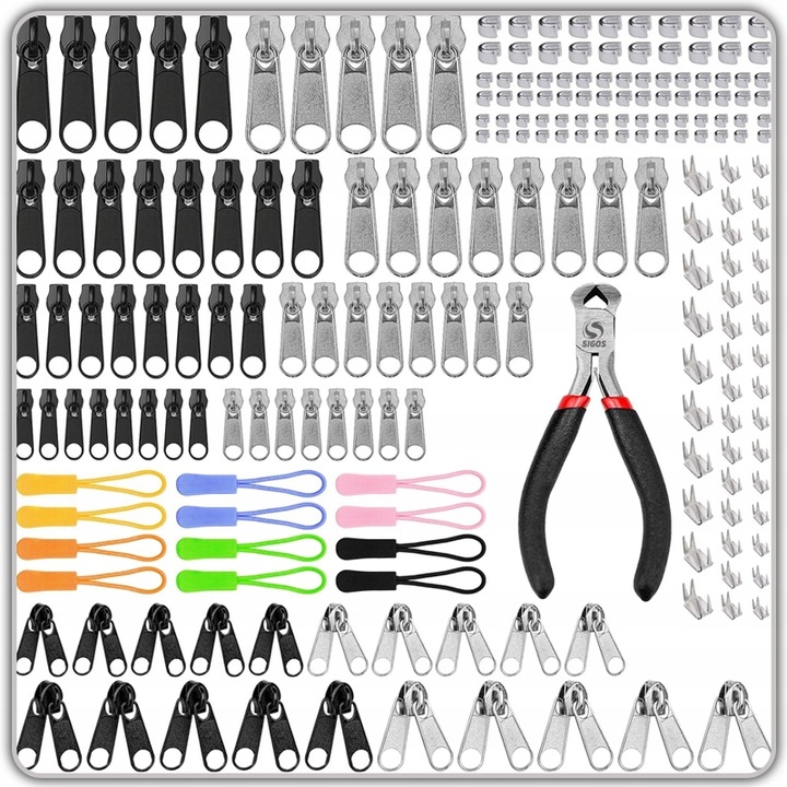 ZESTAW NAPRAWCZY SUWAKÓW DO NAPRAWY ZAMKÓW BŁYSKAWICZNYCH METALOWE 211 el.