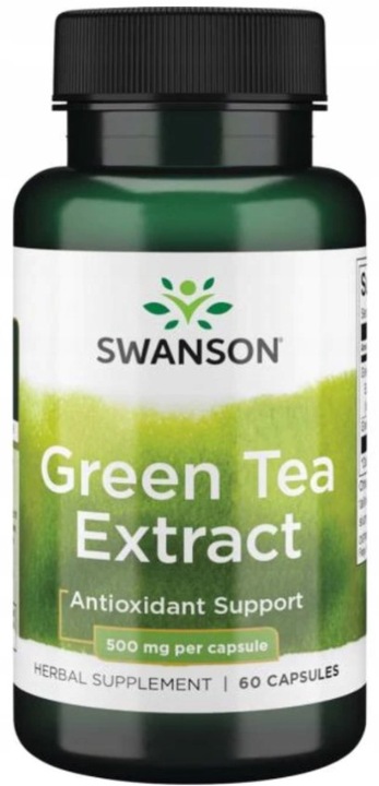 Swanson Green Tea Extract 60kaps Zielona herbata Zmarszczki Podrażnienia