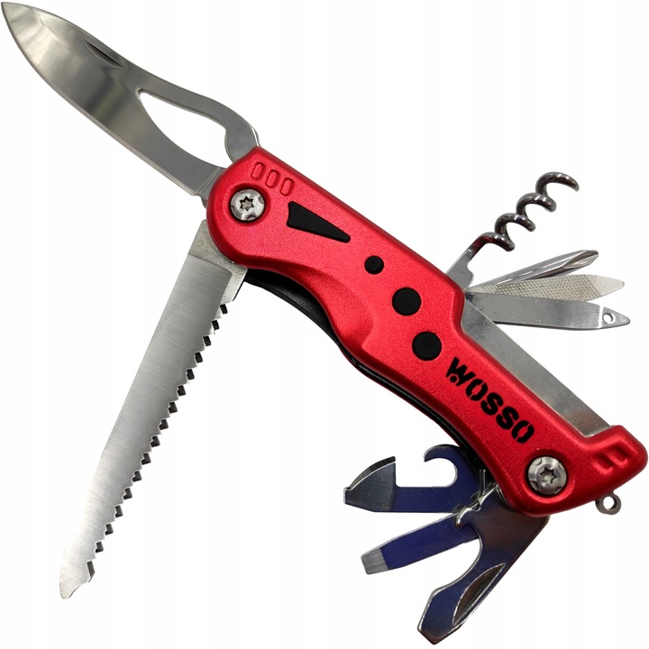 NÓŻ MULTITOOL SCYZORYK z LATARKA LED WIELOFUNKCYJNY 12w1 NOŻYK SKŁADANY PRO