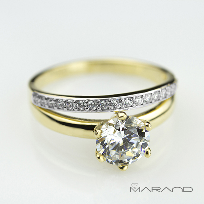 2w1 ZŁOTY PIERŚCIONEK NA ROCZNICĘ 333 8K r 14