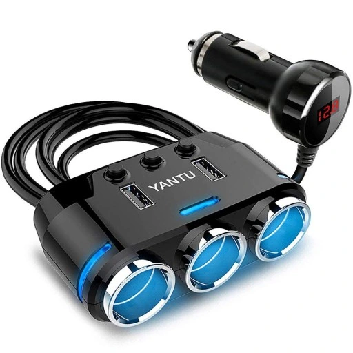 ROZDZIELACZ GNIAZDA ZAPALNICZKI 12V/24V ŁADOWARKA 3.1A + WOLTOMIERZ