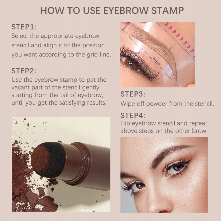 STEMPEL DO BRWI PUDER 24 SZABLONY BRĄZOWY B2