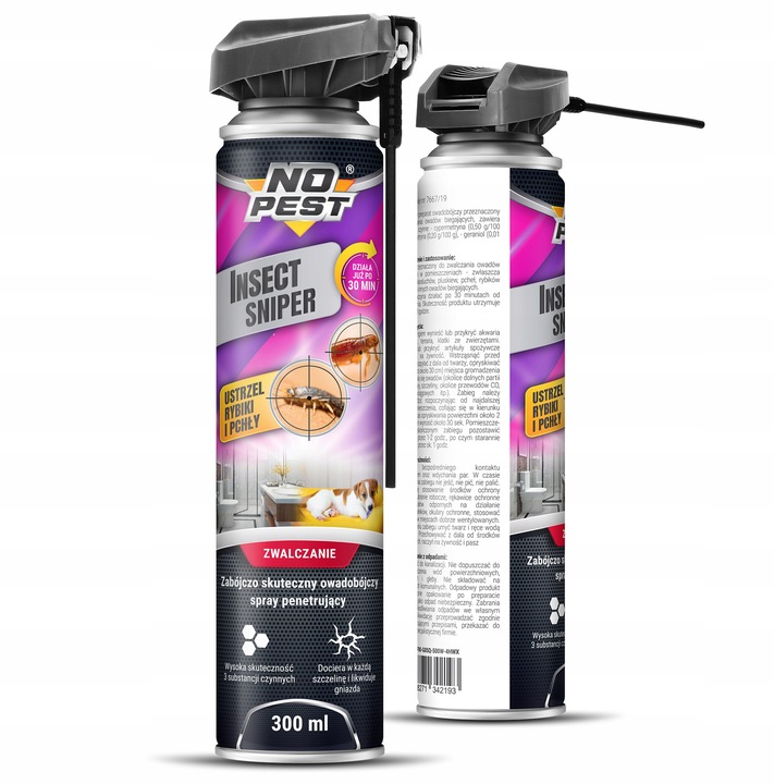 ŚRODEK PREPARAT AEROZOL OPRYSK SPRAY NA RYBIKI PCHŁY NO PEST SNIPER