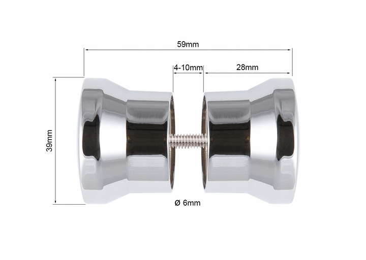Klamka Uchwyt Gałka do kabiny prysznicowej SOLIDNA METALOWA RADAWAY Eos