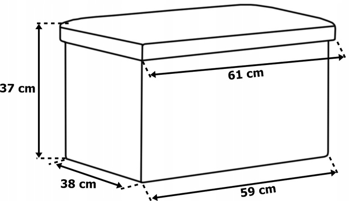 PUFA OTWIERANA TAPICEROWANA SKŁADANA POJEMNIK ZE SCHOWKIEM PODNÓŻEK XL