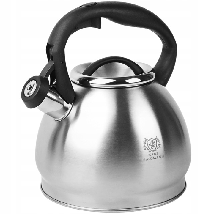 CZAJNIK na GAZ CZAJNIK z GWIZDKIEM POKRYWĄ 3L STAL INDUKCJA SREBRNY