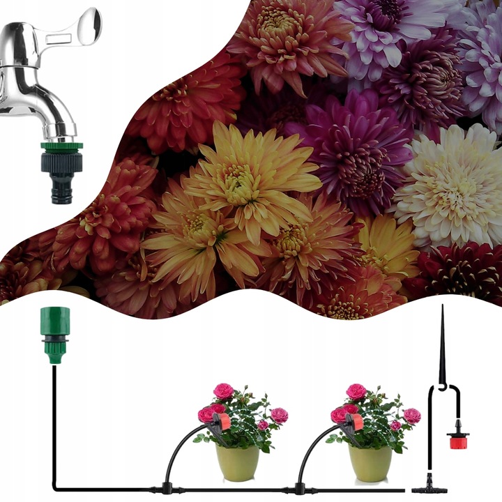 ZESTAW NAWADNIANIE KROPELKOWE SYSTEM 30m + 50 DYSZ