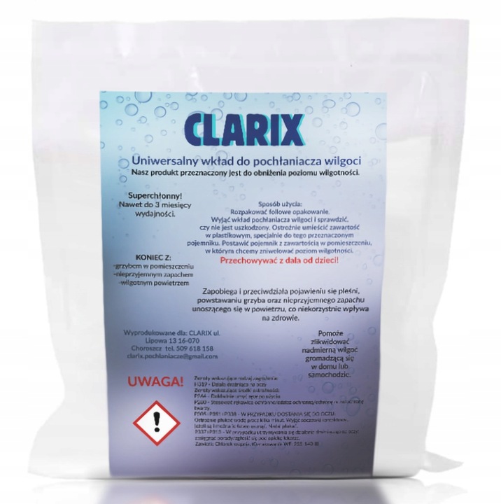 Wkład do pochłaniacz wilgoci osuszacz - 200g x 20 szt