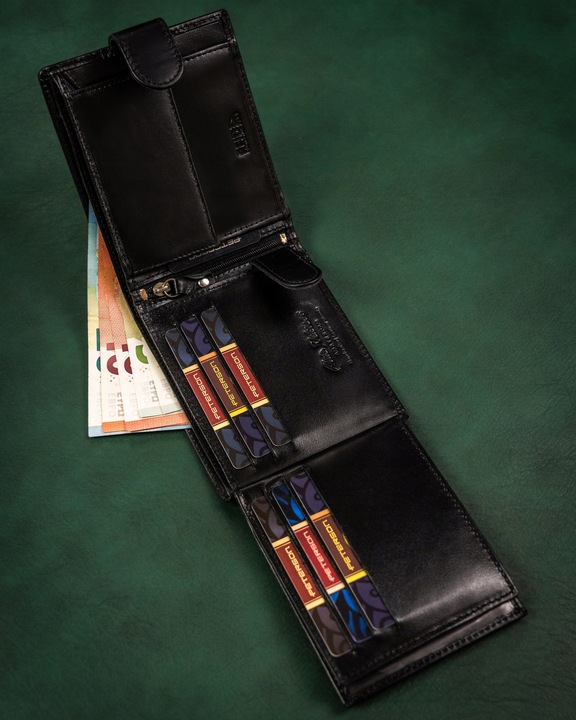 PETERSON męski portfel skórzany na prezent RFID