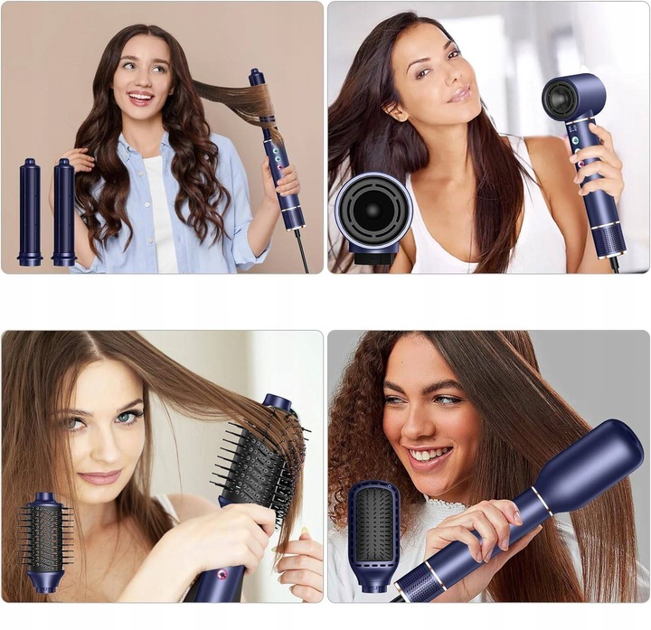 110000RPM Suszarko Lokówka Szczotka do Włosów Obrotowa 5w1 Jonizacja