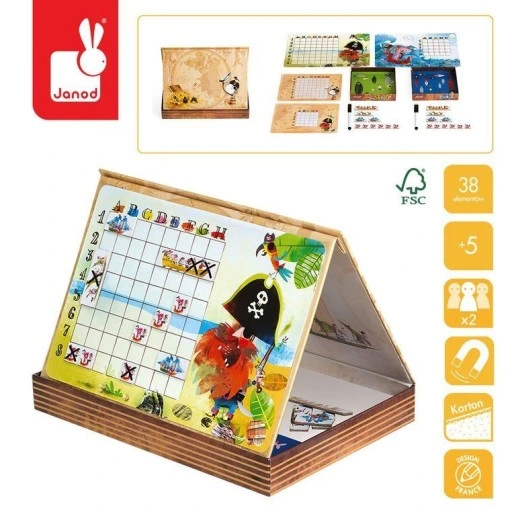 JANOD Gra magnetyczna Statki Pirat Battleship