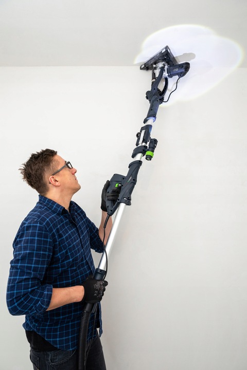 SZLIFIERKA ŻYRAFA DO GIPSU GŁADZI TYNKU LED DWIE GŁOWICE PAPIER 12x