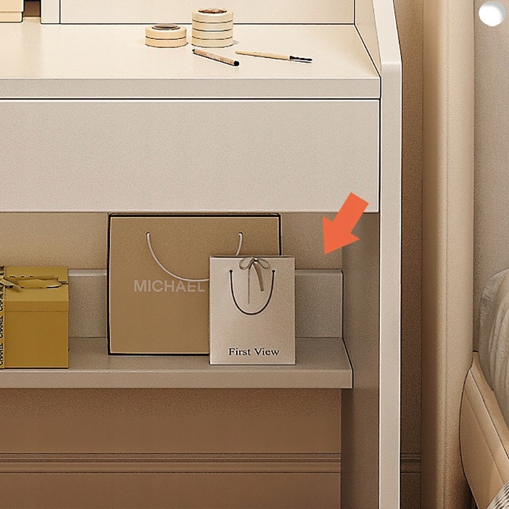 TOALETKA Z LUSTREM BIAŁA MAKIJAŻU GLAMOUR Z SZUFLADAMI SKANDYNAWSKA MODERN