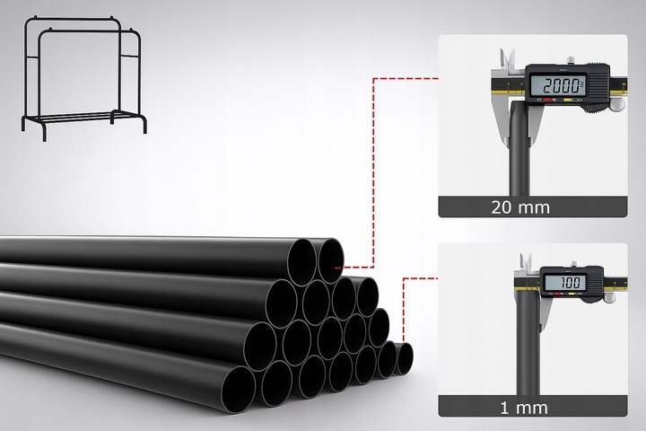 WIESZAK NA UBRANIA BUTY STOJĄCY PODŁOGOWY STOJAK CZARNY PODWÓJNY