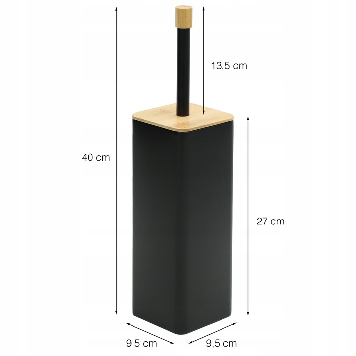 Szczotka do WC toalety czarna łazienkowa toaletowa bambus zamknieta