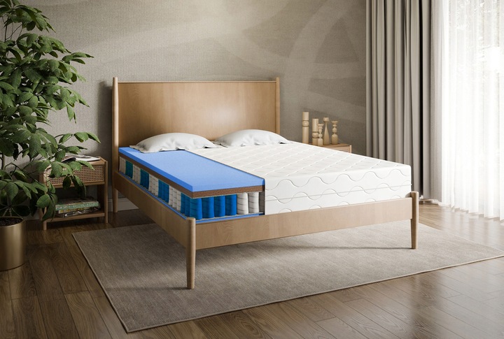 Materac kieszeniowy 160x200 Prestige Kokos Twardy 26cm z pokrowcem H4