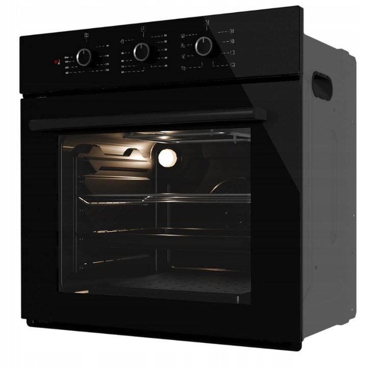 PIEKARNIK DO ZABUDOWY GŁĘBOKOŚĆ 55cm ELEKTRYCZNY 50L CZARNY POKRĘTŁA