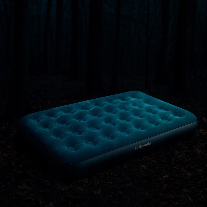 Materac dmuchany Riwall RRD-02 - 191×137×22 cm – welurowy 2-os