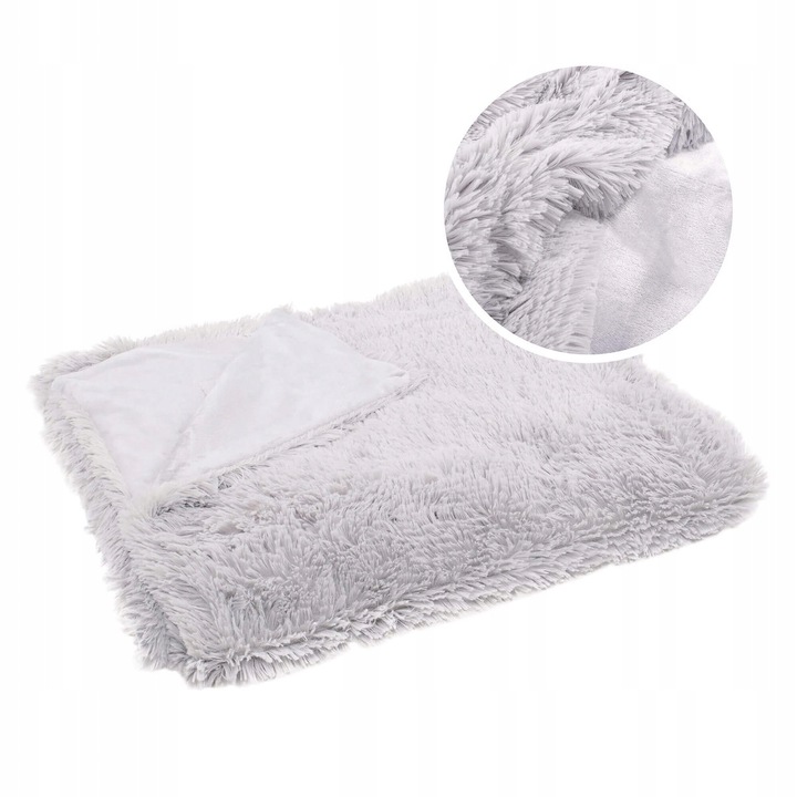 KOC WŁOCHACZ NARZUTA NA ŁÓŻKO PLED MIĘKKI GRUBY CIEPŁY 200x220 cm SZARY