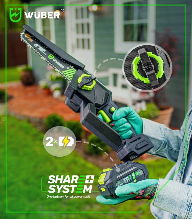 MINI PILARKA PIŁA ŁAŃCUCHOWA AKUMULATOROWA DO GAŁĘZI 2xAKU