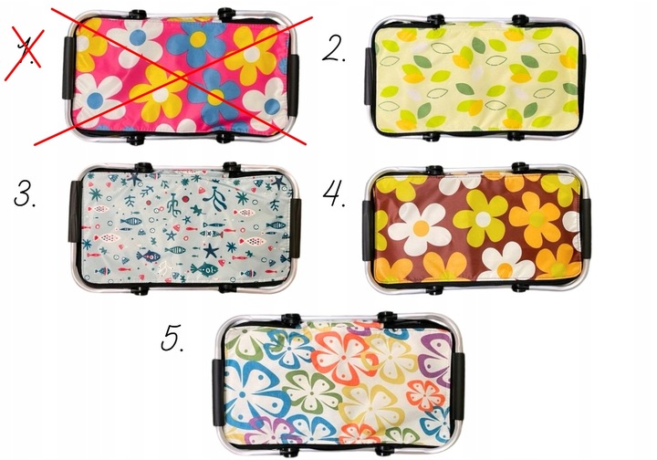 KOSZ PIKNIKOWY SKŁADANY KOSZYK TERMICZNY NA ZAKUPY PIKNIK RÓŻNE WZORY