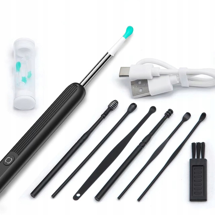 SMART OTOSKOP KAMERA CZYSZCZENIE USZU WOSK WIFI HD APLIKACJA ENDOSKOP