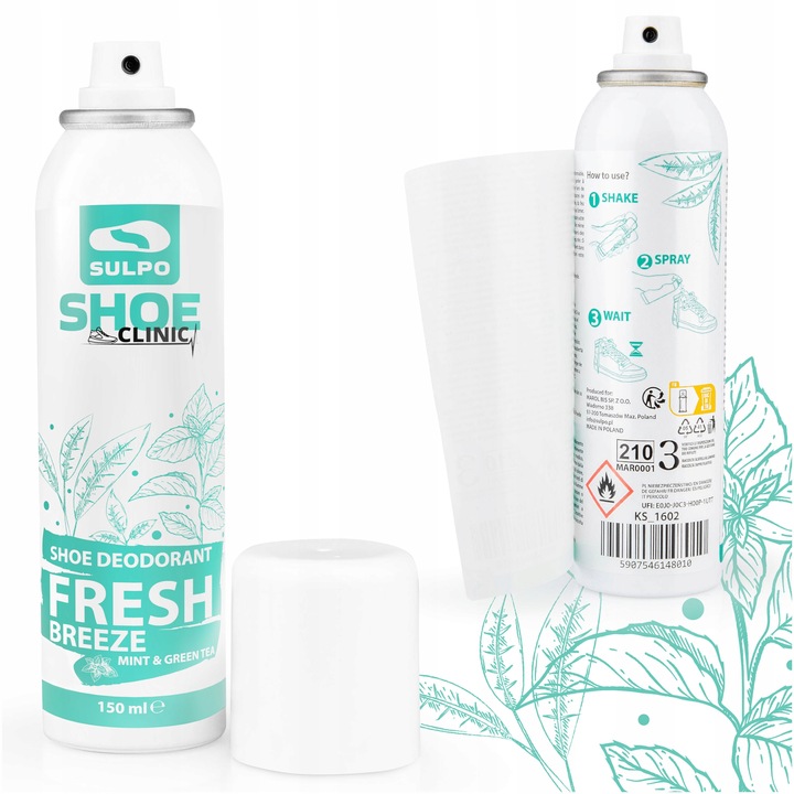 ZESTAW ODŚWIEŻACZY DO OBUWIA DEZODORANT ZE SREBREM 150 ML