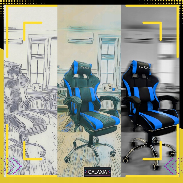 FOTEL GAMINGOWY BIUROWY Obrotowy Kubełkowy Krzesło Gamingowe Z Podnóżkiem