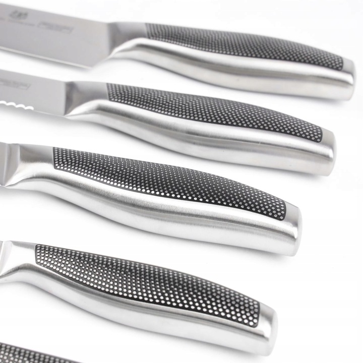 ZESTAW KOMPLET 5 noży kuchennych STALOWE OSTRE NOŻE nóż szefa kuchni STAL