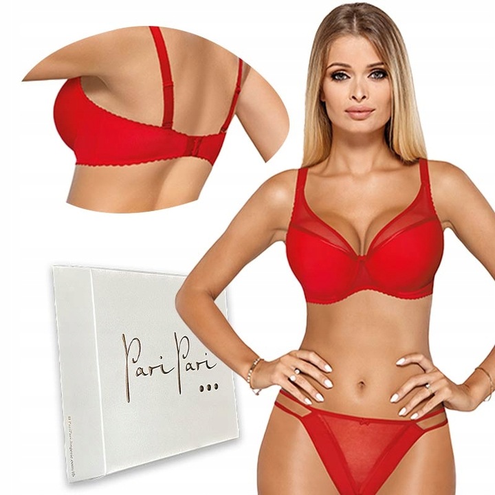 Biustonosz push-up PariPari Ellie czerwony 85F