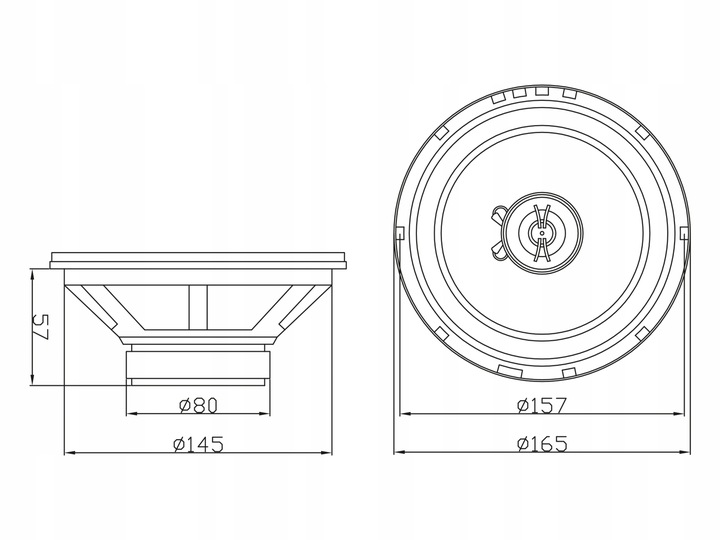 MOCNY GŁOŚNIK SAMOCHODOWY DWUDROŻNY BLOW S-165 150W 165MM 16,5cm