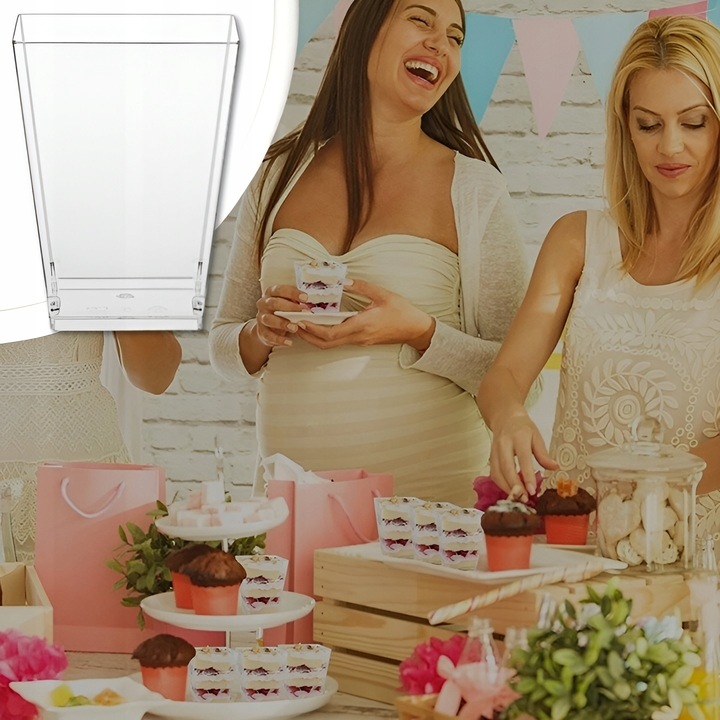 Pucharki Kwadratowe do deserów 120ml 50szt na przekąski desery pojemniki