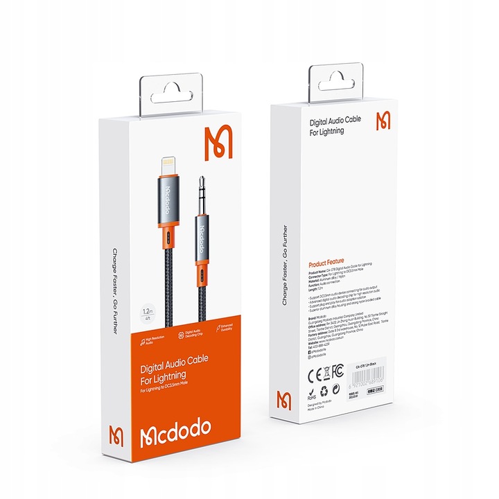 MCDODO KABEL AUX DO IPHONE X 14 PRZEJŚCIÓWKA ADAPTER LIGHTNING MINI