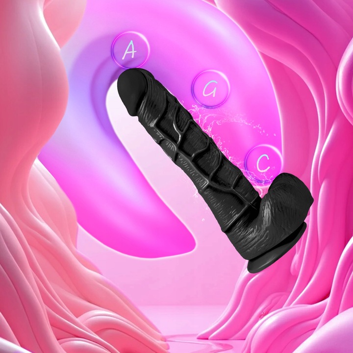 CZARNY PENIS XL Męskie Dildo z Jądrami DONG JBL z Przyssawką dla Kobiet Pań