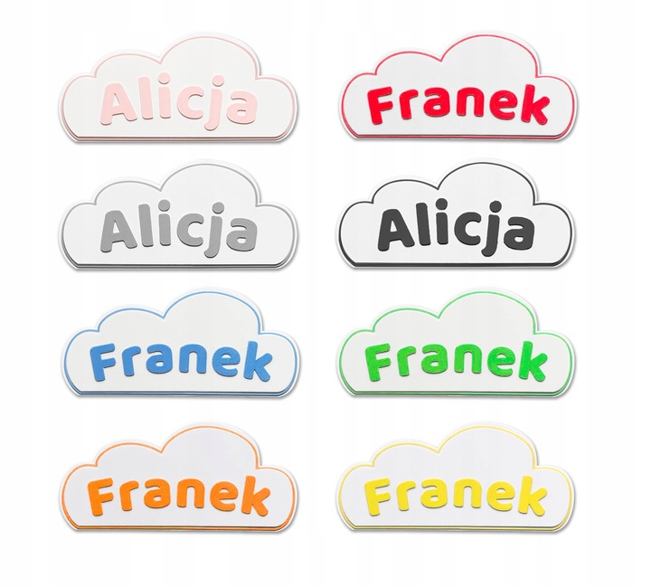 Organizer na biurko 3D Duża chmurka Przybornik na kredki IMIĘ piórnik EKO