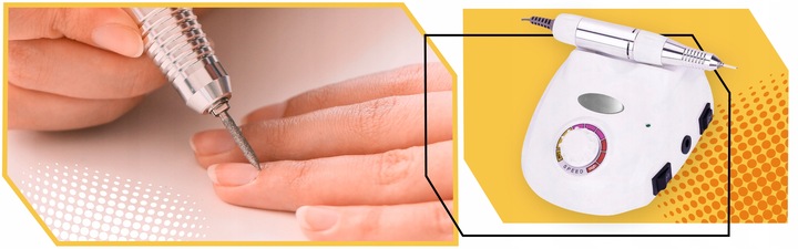 FREZARKA DO PAZNOKCI MANICURE PEDICURE PROFESJONALNA ZESTAW FREZÓW MOC 65W