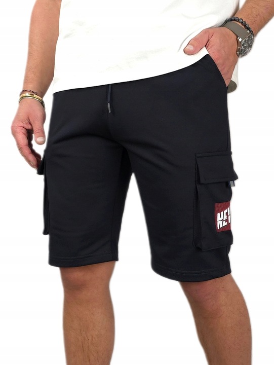 KRÓTKIE SPODENKI męskie DRESOWE bojówki z KIESZENIAMI dresy szorty - r. XL