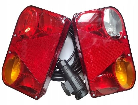 Lampy tylne do przyczepy lawety + wiązka instalacja 5m 13PIN