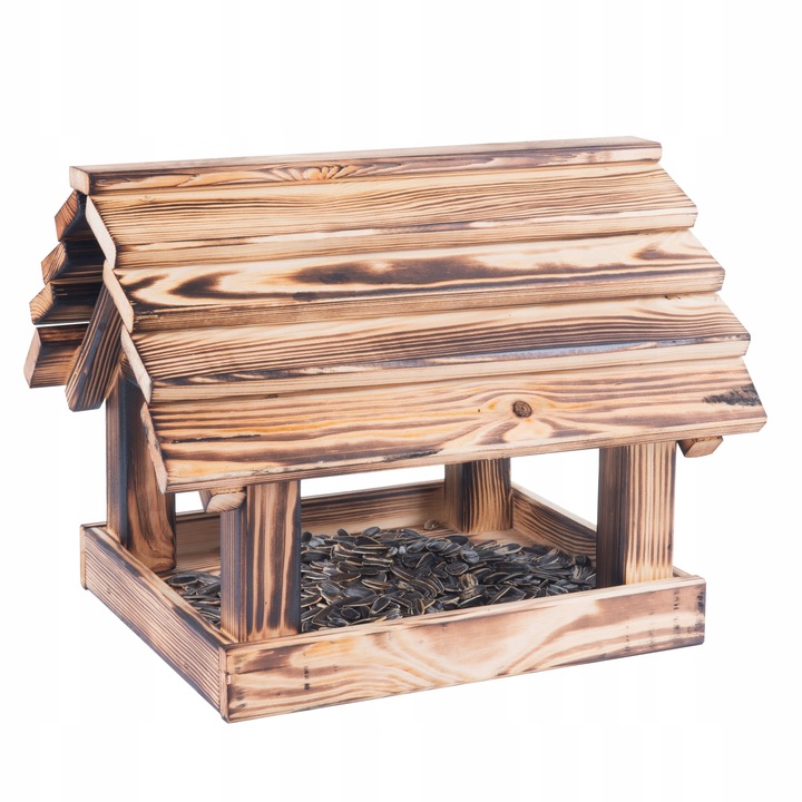 Karmnik Dla Ptaków Na Ziarno Duży Stojący Opalany Solidny + Słonecznik