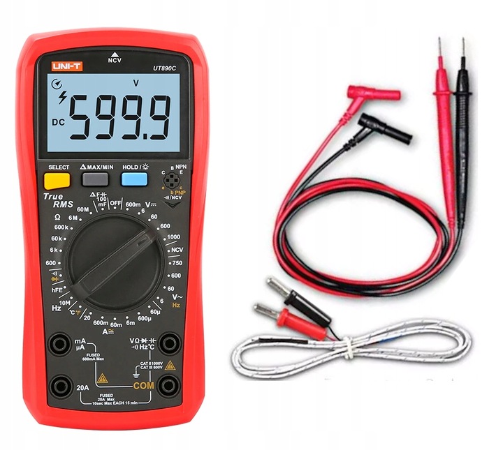 UNI-T UT890C Miernik MULTIMETR TrueRMS 20A NCV hFe