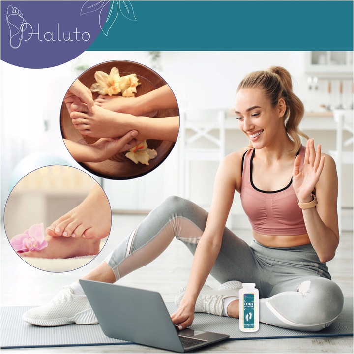 Talk puder do stóp i obuwia na nadmierną potliwość zestaw 3 szt. HALUTO