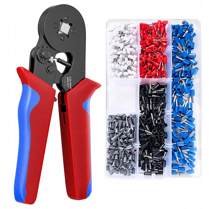 MOCNA Zaciskarka Praska do KONEKTORÓW Końcówek Kabli PRZEWODÓW +500 Tulejek