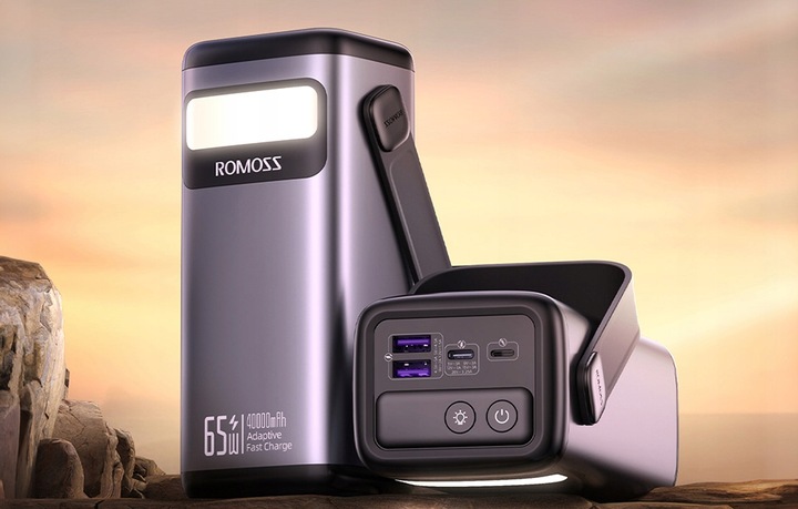 Romoss Powerbank PMT40 Power Bank USB-C PD 40000mAh 65W Z Uchwytem Ekran
