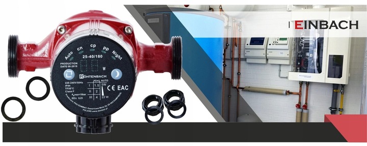 Pompa C.O EHI 25/40/180 – Energooszczędna, Solidna, 3 prędkości pracy!