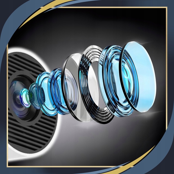 PROJEKTOR RZUTNIK 4K OBROTOWY Z GŁOŚNIKIEM PRZENOŚNY LED ANDROID WIFI