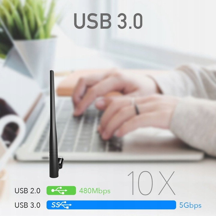 Karta Sieciowa zewnętrzna USB 3.0 Cudy Wu1400 adapter WiFi do laptopa 5 GHz