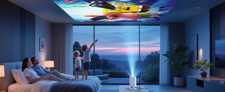 PROJEKTOR RZUTNIK Przenośny Android Smart Mini TV 4K LED Głośnik WIFI